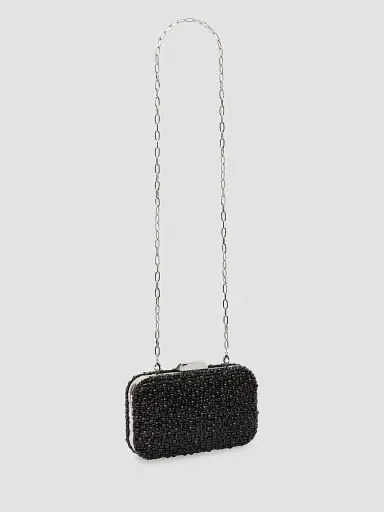 Rebecca Vallance Women's Embellished Satin Clutch - Black | Thumbnail 5