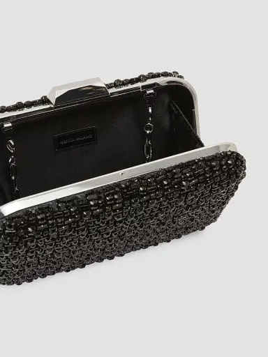 Rebecca Vallance Women's Embellished Satin Clutch - Black | Thumbnail 6