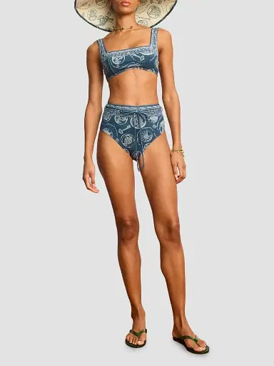 ALÉMAIS Women's Lucky High-Rise Bikini Brief - Blue | Thumbnail 2 ALÉMAIS Women's Lucky High-Rise Bikini Brief - Blue | Thumbnail 2
