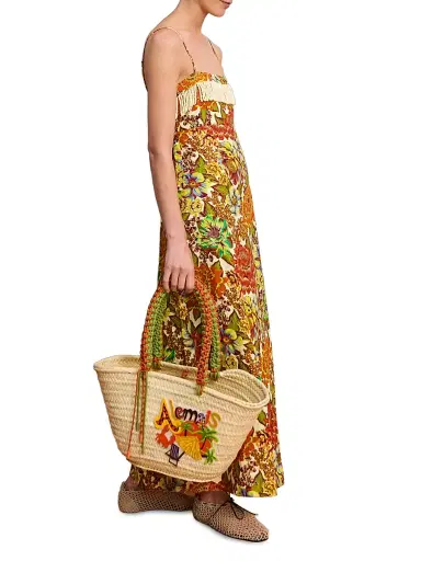 ALÉMAIS Women's Lana Floral Linen Maxi Dress | Thumbnail 3