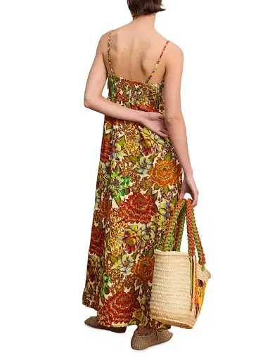 ALÉMAIS Women's Lana Floral Linen Maxi Dress | Thumbnail 4