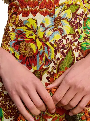 ALÉMAIS Women's Lana Floral Linen Maxi Dress | Thumbnail 6