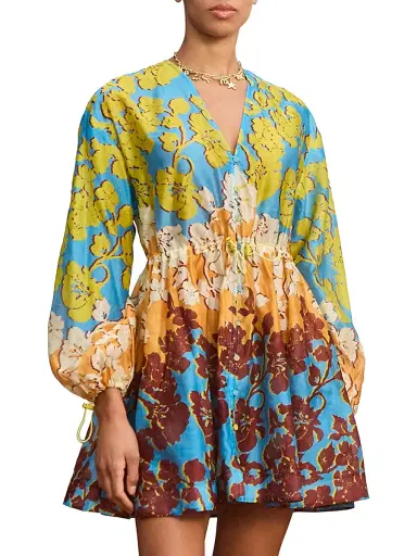 ALÉMAIS Women's Splice Cotton-Silk Mini Dress | Thumbnail 2