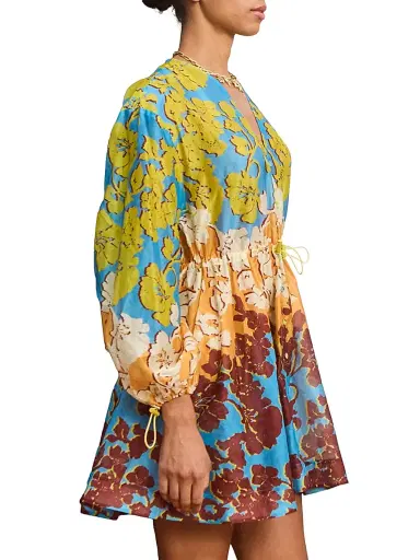 ALÉMAIS Women's Splice Cotton-Silk Mini Dress | Thumbnail 3