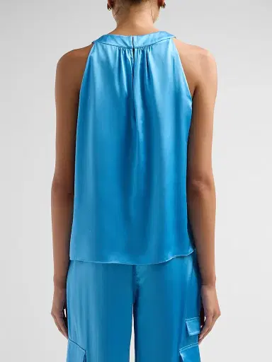 Ramy Brook Women's Danielle Draped Satin Blouse - Oasis - Size XXL | Thumbnail 3
