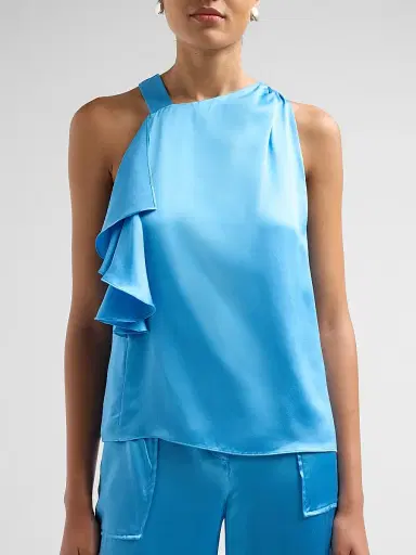 Ramy Brook Women's Danielle Draped Satin Blouse - Oasis - Size XXL | Thumbnail 5