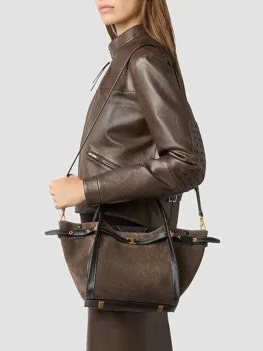 Tod's Women's Suede Shopping Bag - Palissandro Nero | Thumbnail 3