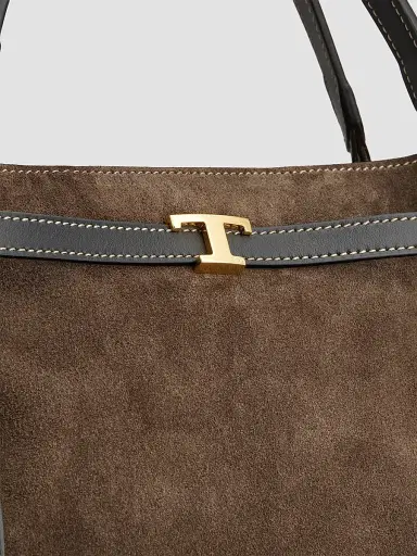 Tod's Women's Suede Shopping Bag - Palissandro Nero | Thumbnail 8