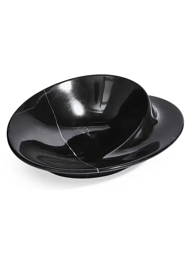 Zaha Hadid Design Swirl Marble Bowl - Black