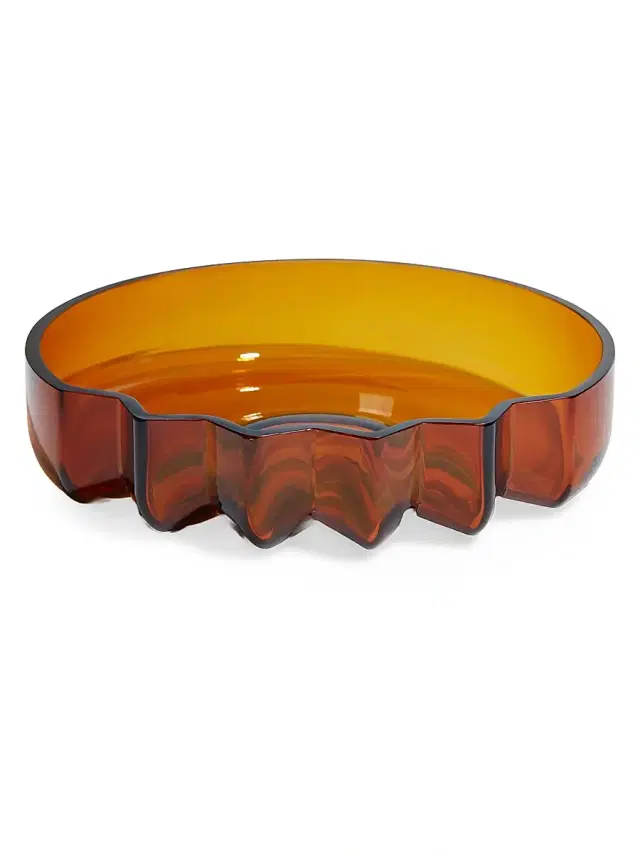 Zaha Hadid Design Pulse Glass Platter - Amber