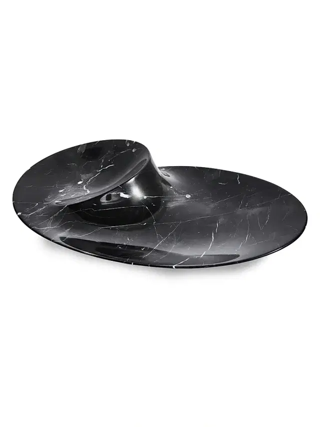 Zaha Hadid Design Swirl Marble Bowl - Black