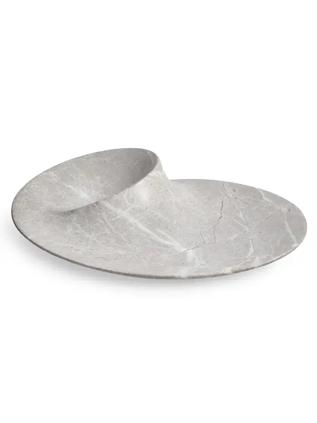 Zaha Hadid Design Swirl Marble Bowl, Large - Grey