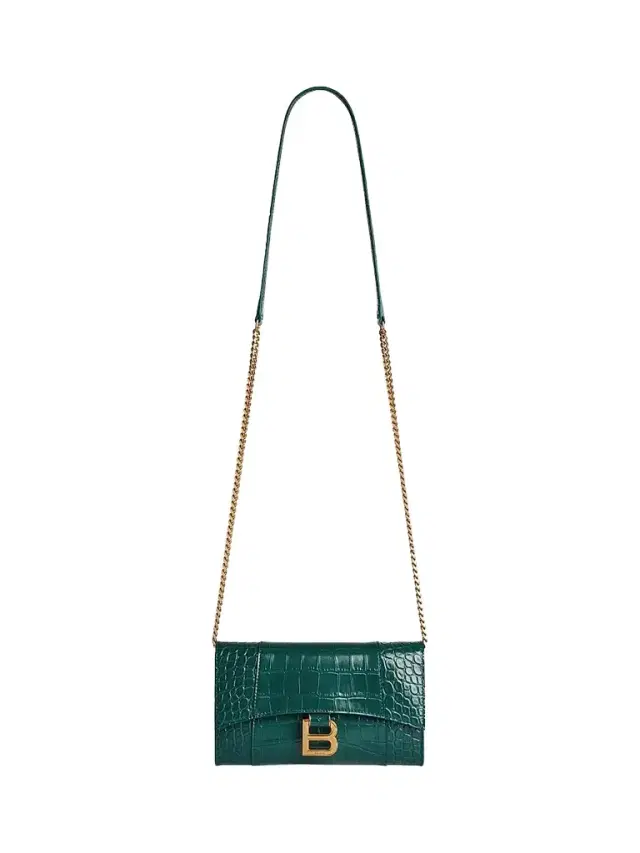 Balenciaga Women's Hourglass Wallet on Chain - Dark Emerald