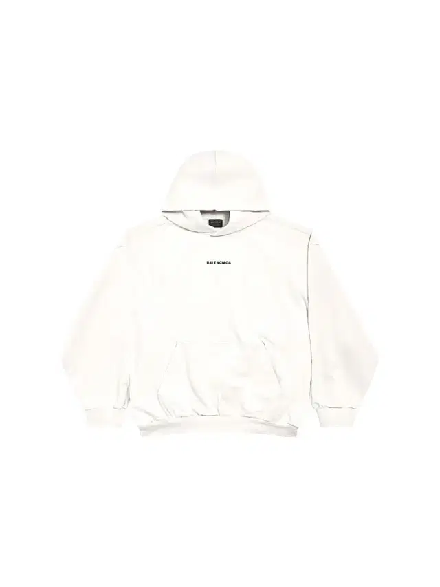 Balenciaga Men's Back Medium Fit Hoodie - Off White