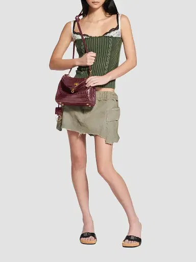 Balenciaga Women's Rodeo Mini Top Handle Bag Crocodile Embossed | Thumbnail 2 Balenciaga Women's Rodeo Mini Top Handle Bag Crocodile Embossed | Thumbnail 2