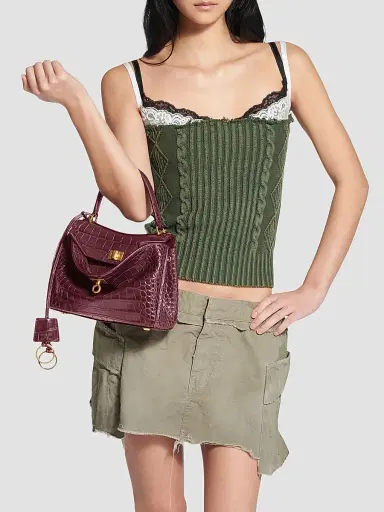 Balenciaga Women's Rodeo Mini Top Handle Bag Crocodile Embossed | Thumbnail 3 Balenciaga Women's Rodeo Mini Top Handle Bag Crocodile Embossed | Thumbnail 3