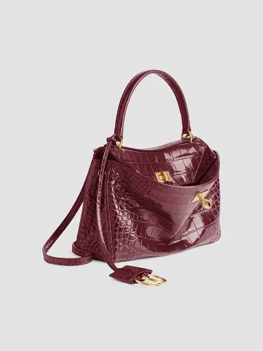 Balenciaga Women's Rodeo Mini Top Handle Bag Crocodile Embossed | Thumbnail 4 Balenciaga Women's Rodeo Mini Top Handle Bag Crocodile Embossed | Thumbnail 4