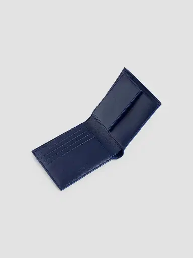 Balenciaga Men's Cash Square Folded Coin Wallet - Navy Burgundy | Thumbnail 3