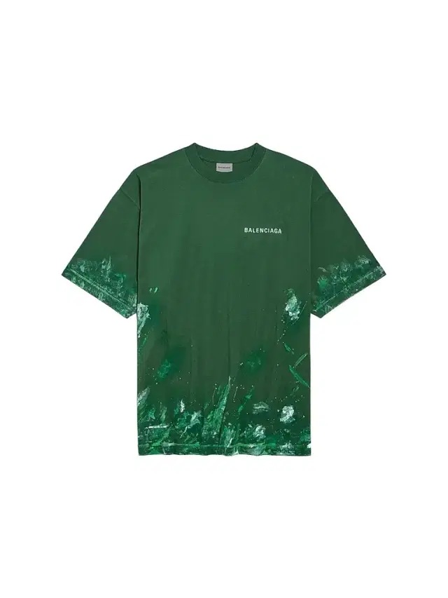 Balenciaga Men's Painter's Shirt Medium Fit T-Shirt - Bottle Green