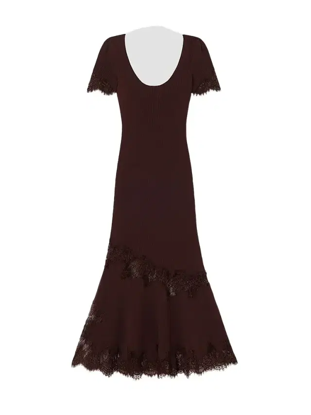 Women's Lace-Trim Rib-Knit Midi Dress - Brown