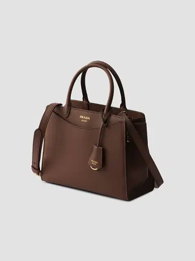 Prada Women's Prelude Leather Top Handle Bag - Dark Brown | Thumbnail 2 Prada Women's Prelude Leather Top Handle Bag - Dark Brown | Thumbnail 2