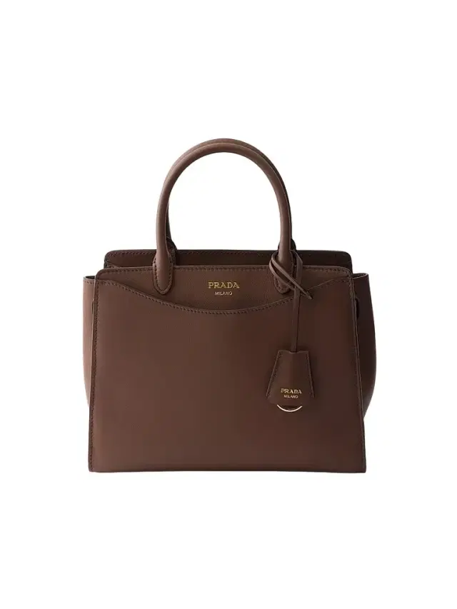 Prada Women's Prelude  Leather Top Handle Bag - Dark Brown
