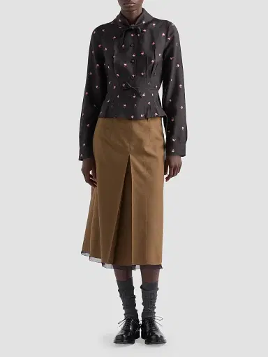 Prada Women's Washed Silk Shirt | Thumbnail 2 Prada Women's Washed Silk Shirt | Thumbnail 2
