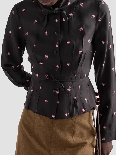 Prada Women's Washed Silk Shirt | Thumbnail 3 Prada Women's Washed Silk Shirt | Thumbnail 3