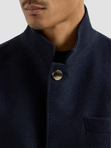 Brunello Cucinelli Men's Lightweight Water-Resistant Cashmere Outerwear Blazer - Navy Blue | Thumbnail 6 Brunello Cucinelli Men's Lightweight Water-Resistant Cashmere Outerwear Blazer - Navy Blue | Thumbnail 6