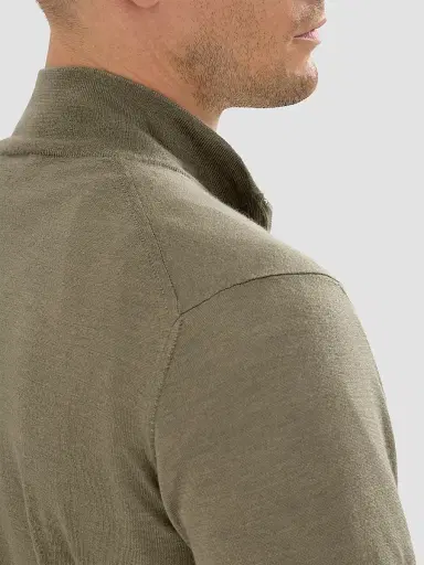 Brunello Cucinelli Men's Cashmere and Silk Lightweight Cardigan with Zipper - Mud | Thumbnail 6