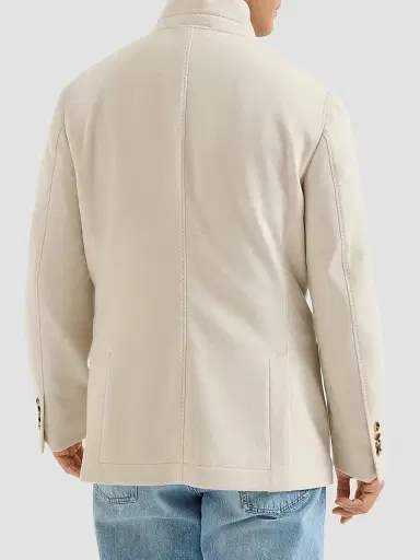 Brunello Cucinelli Men's Lightweight Water-Resistant Cashmere Outerwear Blazer - Sand | Thumbnail 4