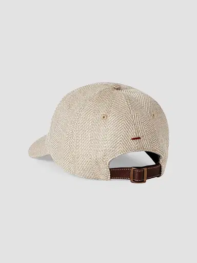 Brunello Cucinelli Men's Alpaca, Wool and Silk Chevron Baseball Cap - Beige | Thumbnail 2