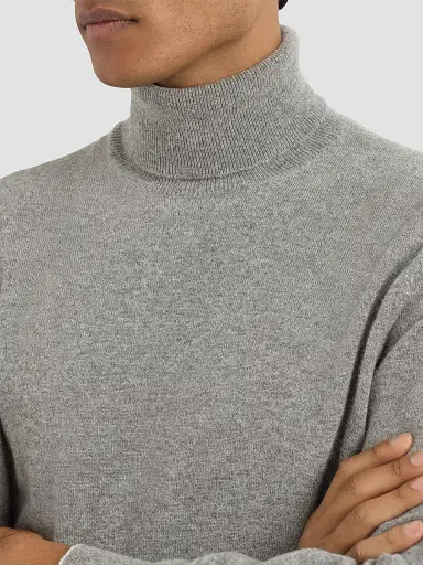 Brunello Cucinelli Men's Cashmere Turtleneck Sweater - Grey | Thumbnail 5