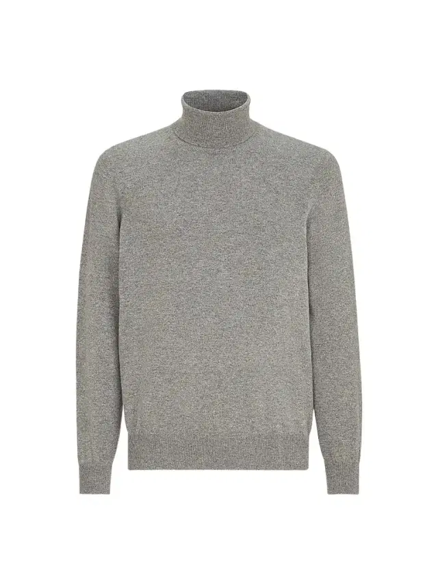 Men's Cashmere Turtleneck Sweater - Grey