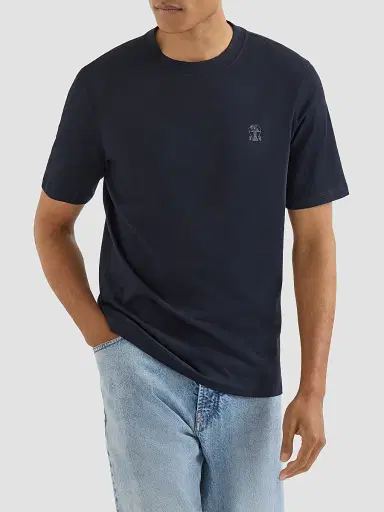 Brunello Cucinelli Men's Cotton Jersey Crew-Neck T-Shirt - Navy Blue - Size XXXXL | Thumbnail 3