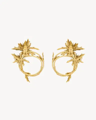 Yves Saint Laurent Thistle knocker earrings in metal | Thumbnail 2 Yves Saint Laurent Thistle knocker earrings in metal | Thumbnail 2