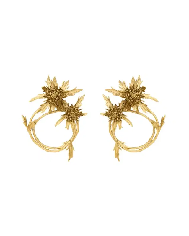 Yves Saint Laurent Thistle knocker earrings in metal