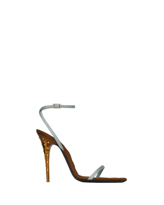 Yves Saint Laurent Ivresse sandals in satin crepe and crystals