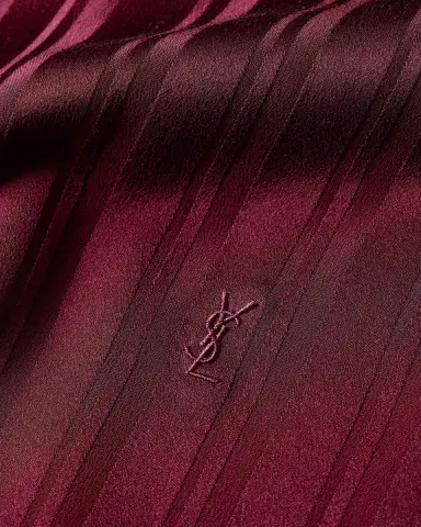 Yves Saint Laurent Cassandre lavallière blouse in striped silk jacquard | Thumbnail 5