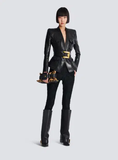 Balmain Anthem Mini ponyskin-style leopard print bag | Thumbnail 2