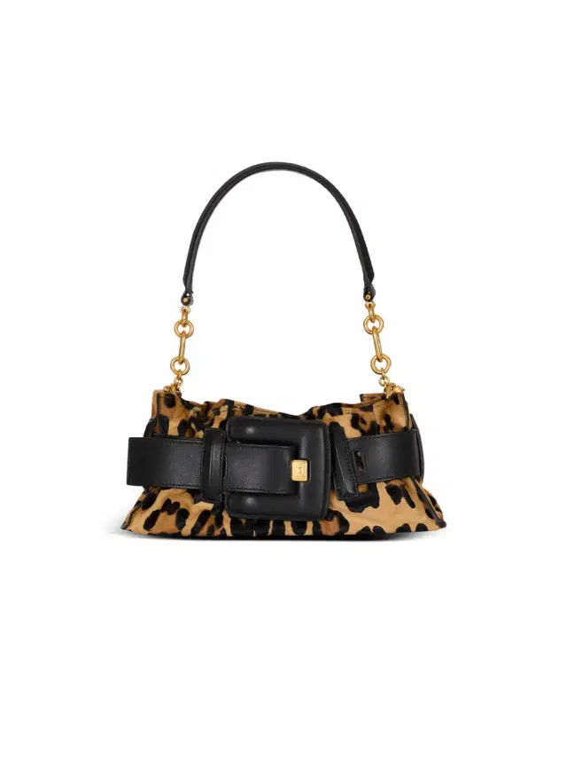 Balmain Anthem Mini ponyskin-style leopard print bag