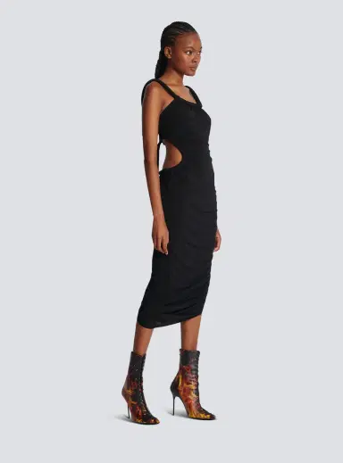 Balmain Long draped jersey dress | Thumbnail 3