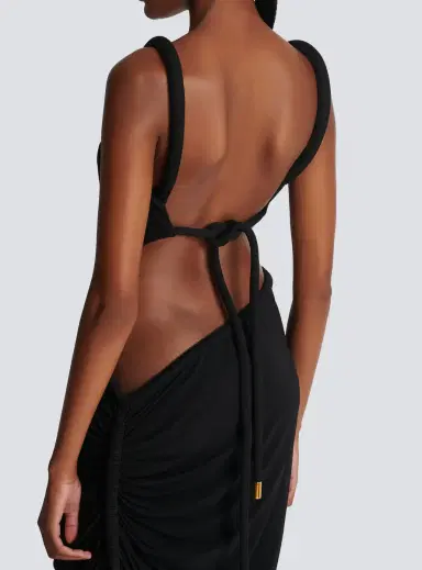 Balmain Long draped jersey dress | Thumbnail 6