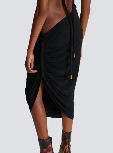 Balmain Long draped jersey dress | Thumbnail 7