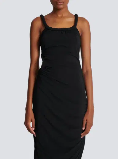 Balmain Long draped jersey dress | Thumbnail 8