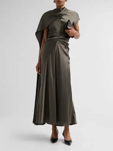 Simkhai Women's Jacka Mock Turtleneck Cape Midi Dress - Sea Turtle - Size 10 | Thumbnail 2 Simkhai Women's Jacka Mock Turtleneck Cape Midi Dress - Sea Turtle - Size 10 | Thumbnail 2
