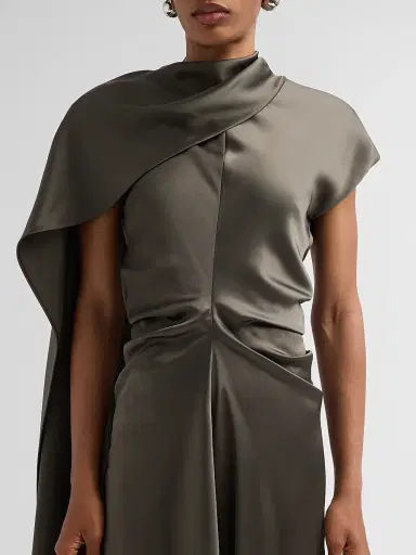 Simkhai Women's Jacka Mock Turtleneck Cape Midi Dress - Sea Turtle - Size 10 | Thumbnail 5 Simkhai Women's Jacka Mock Turtleneck Cape Midi Dress - Sea Turtle - Size 10 | Thumbnail 5