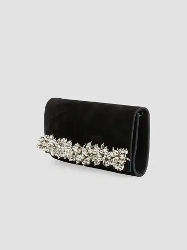 Simkhai Women's River Embellished Suede East-West Clutch - Black | Thumbnail 2