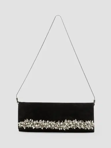 Simkhai Women's River Embellished Suede East-West Clutch - Black | Thumbnail 3