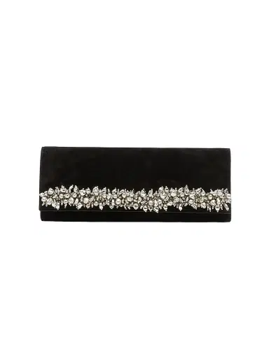 Simkhai Women's River Embellished Suede East-West Clutch - Black | Thumbnail 1